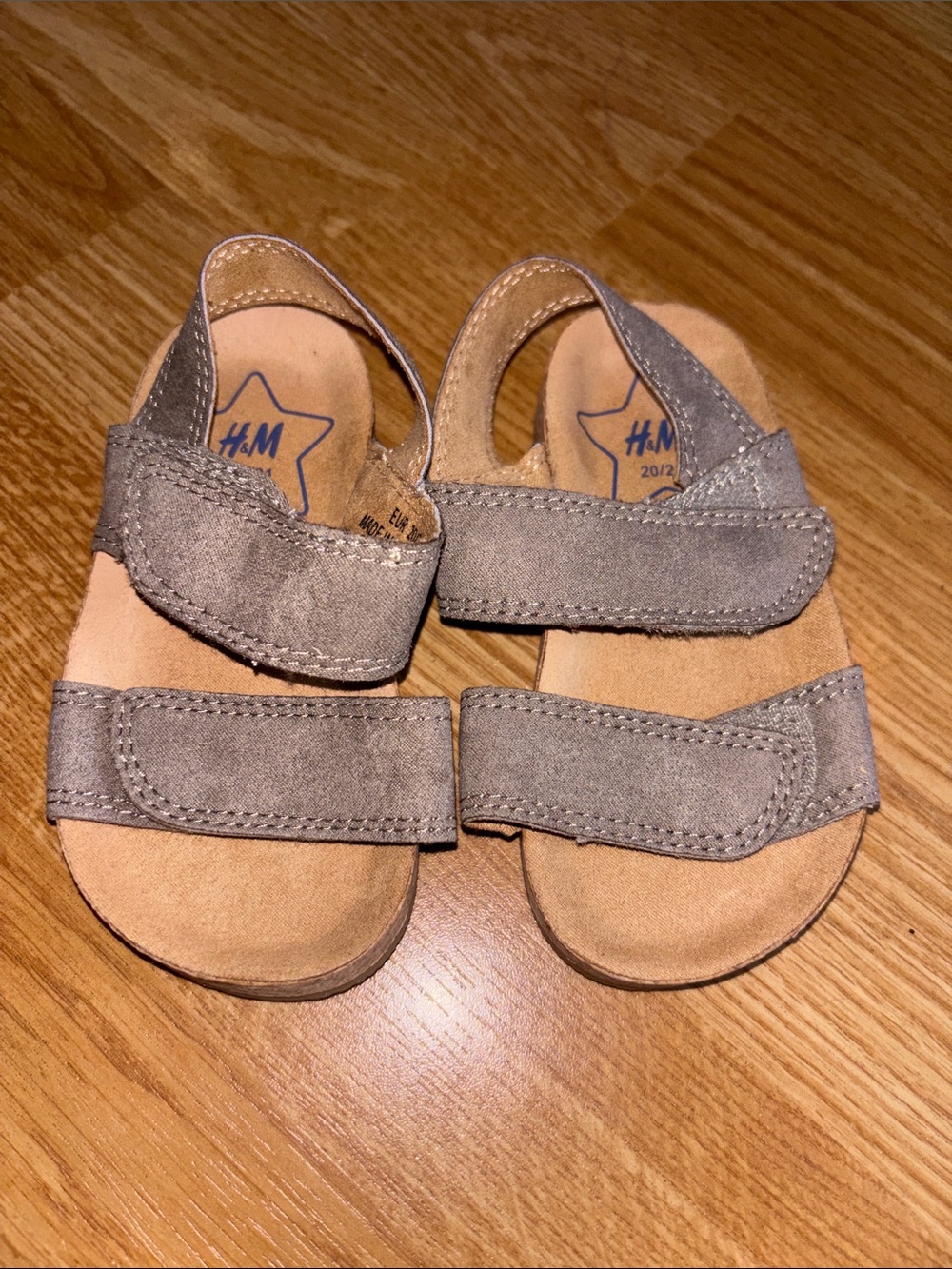 H&M Toddler Beige Suede-Look Hook & Loop Sandals